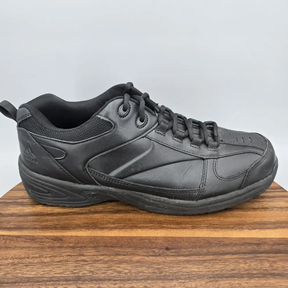 Reebok Shoes Mens 14 Black Leather Slip Resistant Walking Work Sneakers